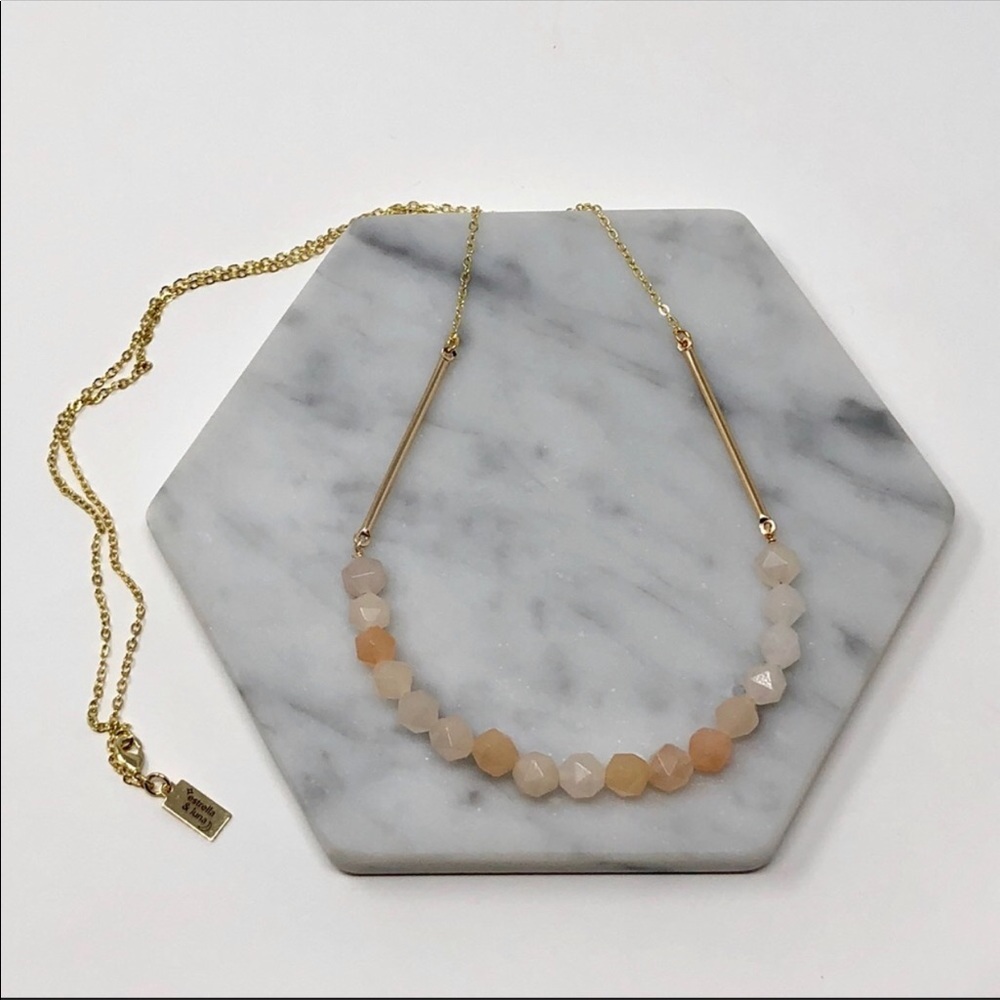 NEW Rose Quartz Bead 14k Gold Long Boho Necklace - Picture 3 of 4